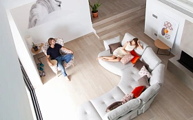 Модульный диван Arianne Plus U1 + S1 + 2M + R + PT, ножки черный пластик 3/6 см