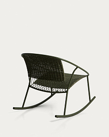 Уличное кресло-качалка Atrani из оцинкованной стали и зеленой веревки