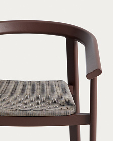 Уличный полубарный стул Erice из алюминия и веревки коричневого цвета, 75 см