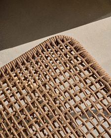 Складной стул Dandara из массива акации со стальной конструкцией и бежевым шнуром