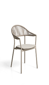 Уличный стул Alimia из бежевого алюминия с бежевой веревкой