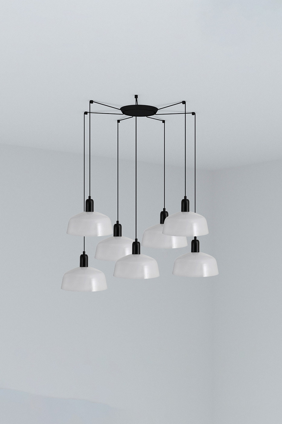 Подвесной светильник Tatawin M 7L белого цвета