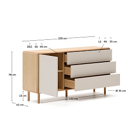 Сервант Anielle из массива и шпона ясеня 150 x 78 см