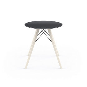 Обеденный стол Faz на деревянных ножках ø70x74