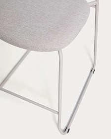 Полубарный стул Meli из бежевой синели с металлическими ножками, 65 см