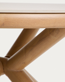 Уличный стол Mirtia из алюминия с отделкой под дерево и кремового спеченного камня 148 см