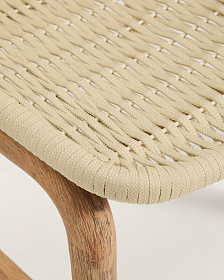 Уличный стул Alipa из массива акации и веревки цвета экрю