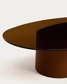 Журнальный столик Olir из коричневой стали и стекла 140 x 80 см