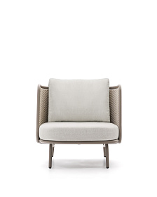 Уличное кресло Sedalis из алюминия и серо-коричневой веревки