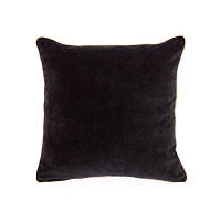 Julina Чехол на подушку 100% хлопок и черный бархат с белой каймой 45 х 45 см