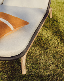 Двойной шезлонг Alipa из массива акации и веревки темно-серого цвета