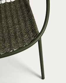 Уличное кресло Atrani из оцинкованной стали и зеленой веревки