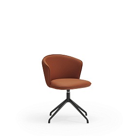 Поворотный стул Add черный/терракотовый с подлокотниками