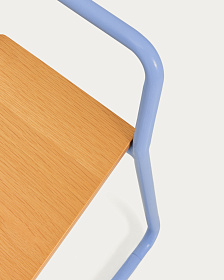 Tinn Стул из ясеневого шпона с синей металлической конструкцией