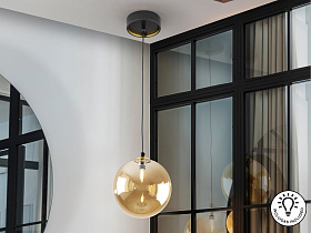 Подвесной светильник Dark 1L 20D черно/латунный