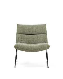 Кресло Asen из зеленого шенилла с черными стальными ножками