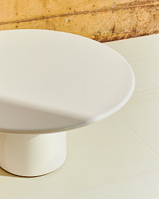 Журнальный столик Albanella из цемента с глянцевой белой отделкой Ø85 см