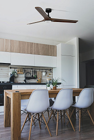 Вентилятор HEYWOOD L Ш1320mm черный / темное дерево 3P LED 10W CCT