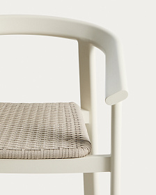 Уличный барный стул Erice из алюминия и веревки цвета экрю, 75 см