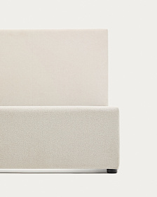 Кровать Nahiri бежевого цвета из шенилла с ящиком для хранения 160 x 200 см