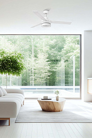 Белый потолочный вентилятор с динамиком Ice Led