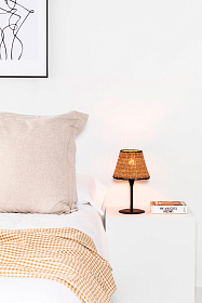 Настольная мини-лампа SUMBA S  ротанг/черный E27 ш210*160*ш120