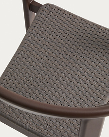 Уличный стул Erice из алюминия и шнура коричневого цвета