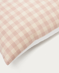 Yanil Чехол на подушку 100% хлопок розовые и бежевые квадраты 45 x 45 см