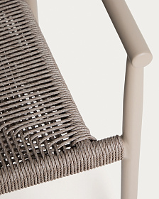 Уличный стул Livadia из алюминия цвета таупе и веревки