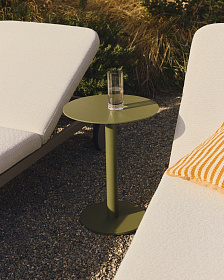 Уличный столик Asinara из зеленого алюминия, диаметр 40 см