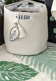 Корзина с листом бежевая 30*30*30