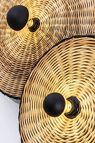 Costas 400 H140 Настенный/потолочный светильник черный/из ротанга