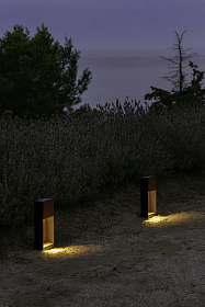 Уличный торшер Lab B 35 графитовый-дерево ироко