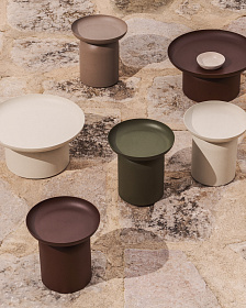 Уличный столик Arcola из зеленого алюминия, диаметр 45 см