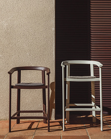 Уличный полубарный стул Erice из алюминия и веревки коричневого цвета, 75 см