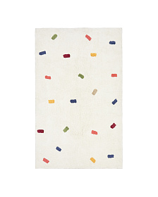 Ковер Epifania белый хлопок с разноцветными точками 90 x 150 см