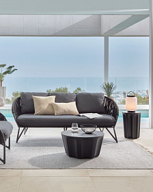 3-х местный диван Branzie из черной веревки, 180 см