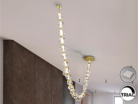 Люстра Zaria II 29L- золотой/жемчужный DIM