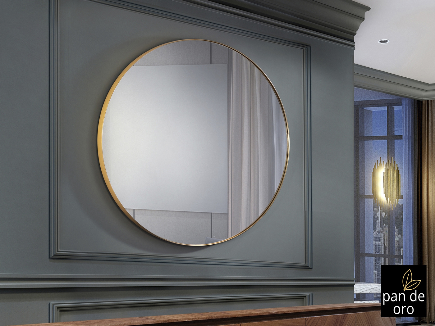 Зеркало круглое Orio Ø120 золото