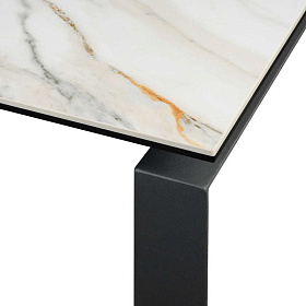 Раздвижной обеденный стол TOLEDO 160/200x85 закаленное стекло с керамикой, серый металл