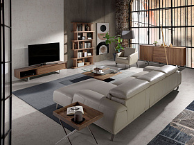 Кресло 5094/KF-A051-M5652 кожаное с черными стальными ножками