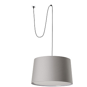 WINDSOR Подвесной светильник с вилкой черный с серым абажуром 3x27