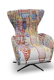 Кресло-реклайнер Mondrian L-45, Base - Antracith Grey, ткань New York S.6