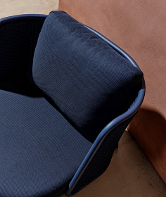 Уличное кресло Sedalis из алюминия и веревки синего цвета