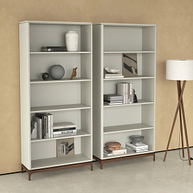 Стеллаж CALPE шпон ореха F, матовый лак RAL9002