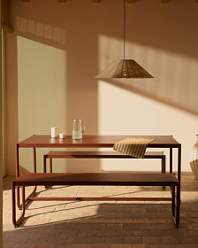 Комплект Sotil из 2 скамеек и стола из стали с гранатовой отделкой 183 x 83 cm