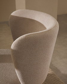 Стул Ciselia из бежевого шенилла и бежевой стали