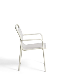 Уличный стул Luri из алюминия цвета экрю и бежевого текстиля