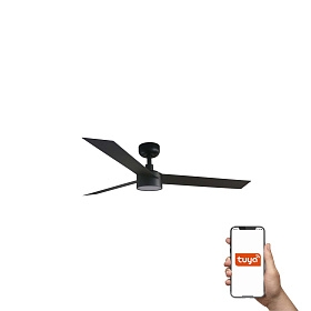 Потолочный вентилятор CRUISER L Ш1320MM черный 3 PALAS 18W LED DIM TUYA