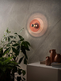 Бра Fest хромированный цоколь 5 см - розовое стекло Ø 25 см